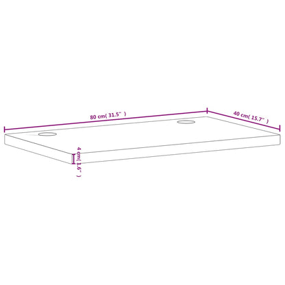 Desk Top 80x40x4 cm Solid Wood Beech