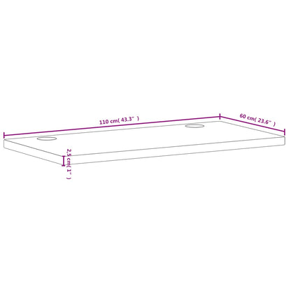 Desk Top 110x60x2.5 cm Solid Wood Beech