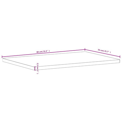 Desk Top 80x55x2.5 cm Solid Wood Beech