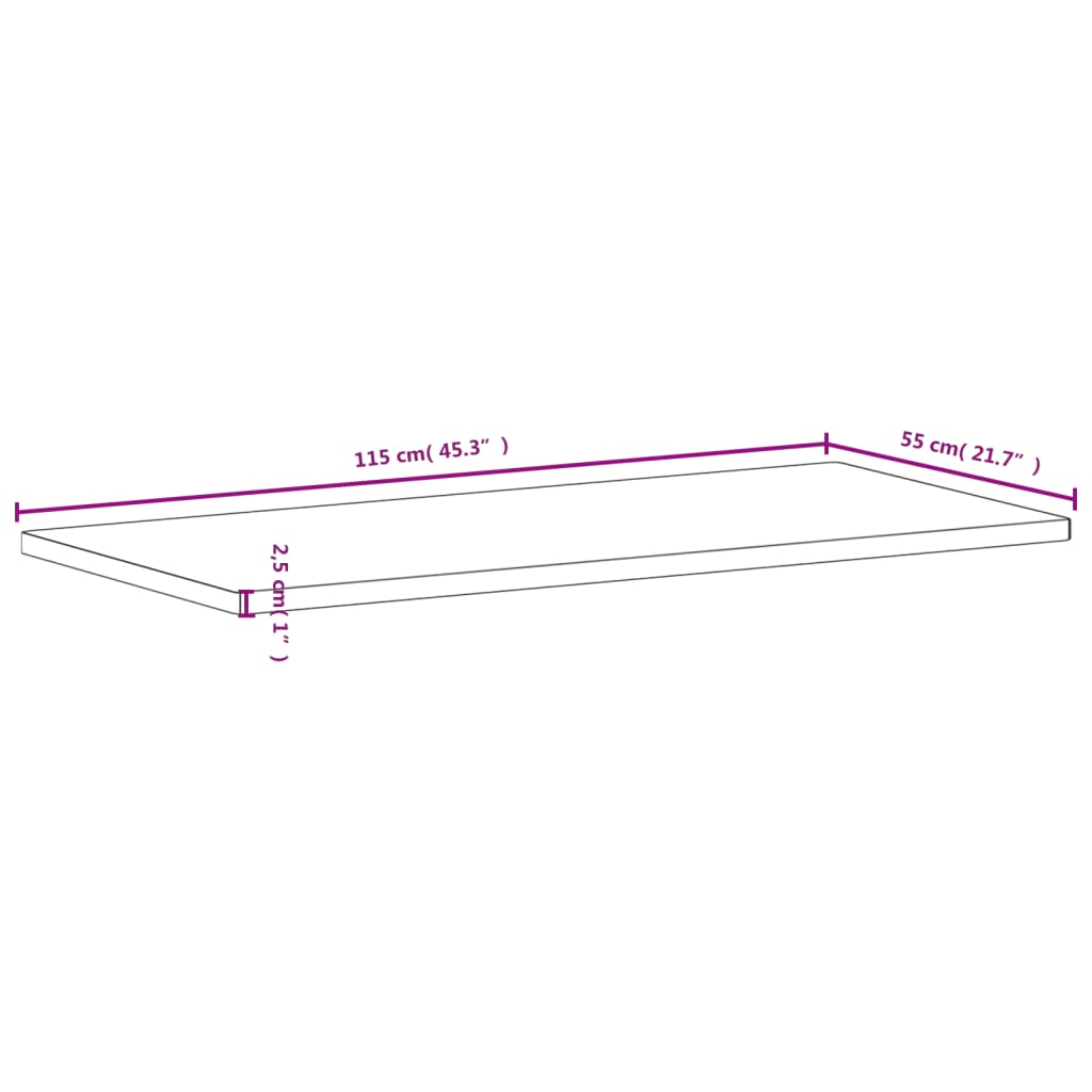 Desk Top 115x55x2.5 cm Solid Wood Beech