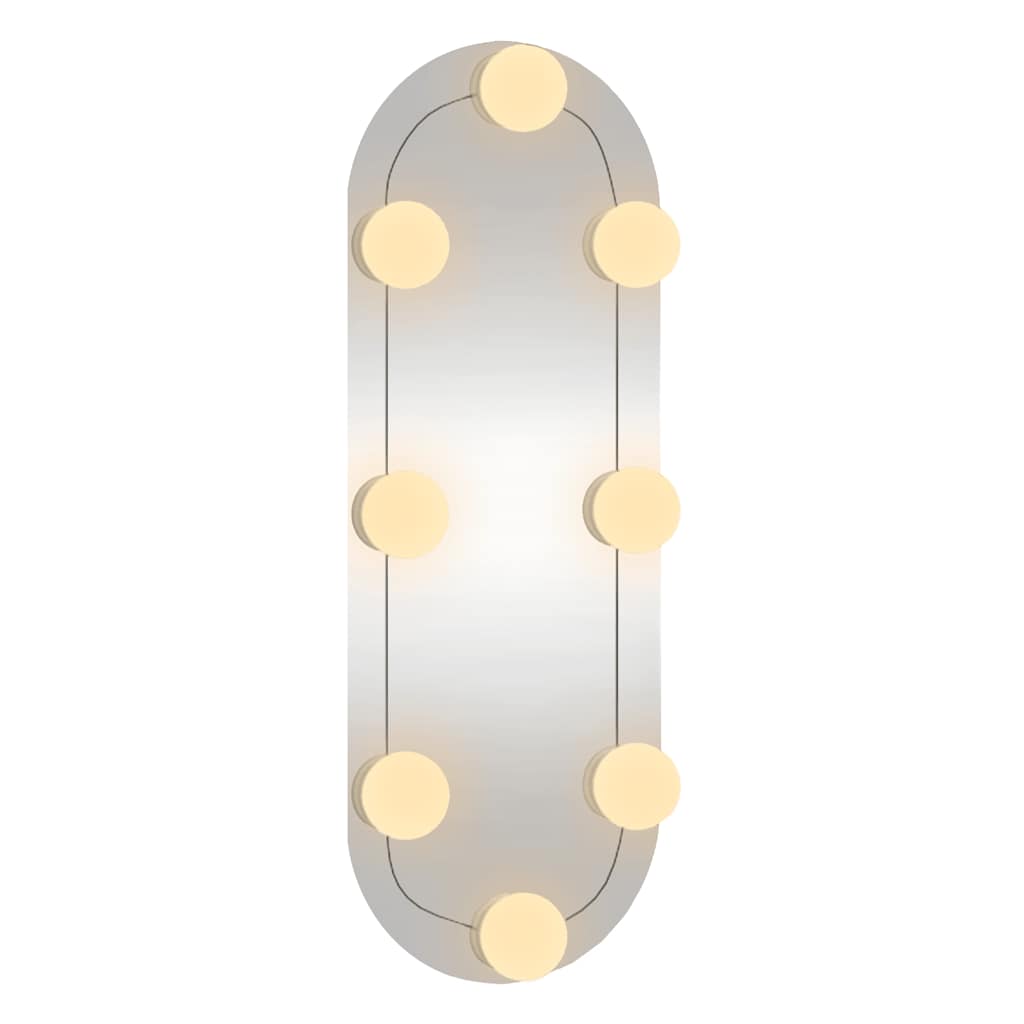 Wall Mirror with LED Lights 15x40 cm Glass Oval