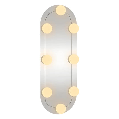 Wall Mirror with LED Lights 15x40 cm Glass Oval