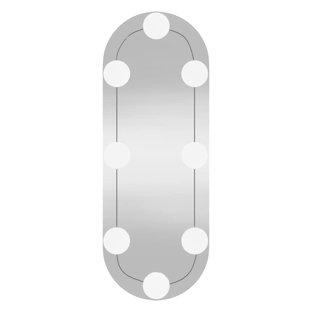 Wall Mirror with LED Lights 15x40 cm Glass Oval