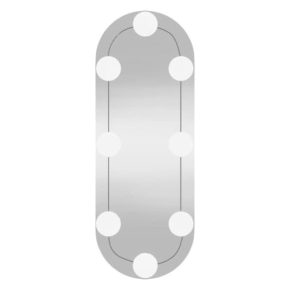 Wall Mirror with LED Lights 15x40 cm Glass Oval