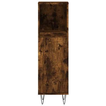 3 Piece Bathroom Furniture Set Smoked Oak Engineered Wood