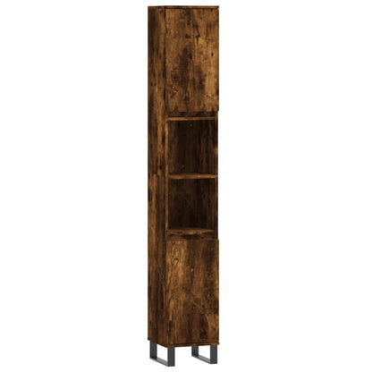 3 Piece Bathroom Furniture Set Smoked Oak Engineered Wood
