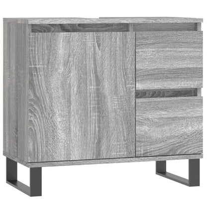 3 Piece Bathroom Furniture Set Grey Sonoma Engineered Wood
