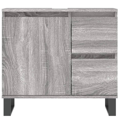 3 Piece Bathroom Furniture Set Grey Sonoma Engineered Wood