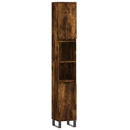 3 Piece Bathroom Furniture Set Smoked Oak Engineered Wood