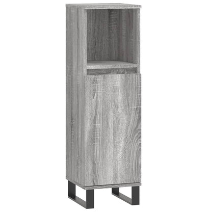 3 Piece Bathroom Furniture Set Grey Sonoma Engineered Wood