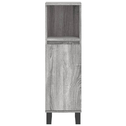 3 Piece Bathroom Furniture Set Grey Sonoma Engineered Wood