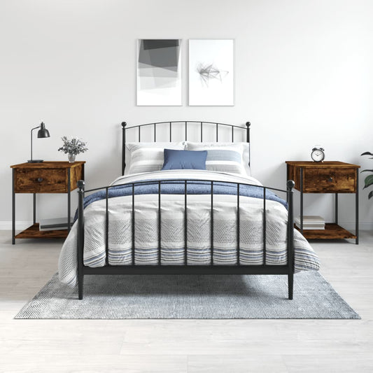 Bedside Tables 2 pcs Smoked Oak 44x45x58 cm Engineered Wood