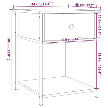 Bedside Table Grey Sonoma 44x45x58 cm Engineered Wood