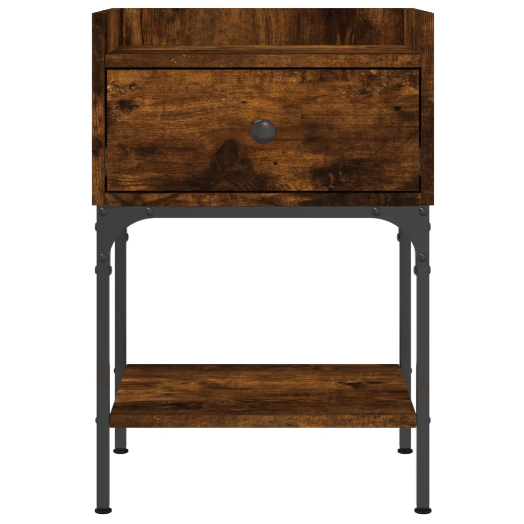 Bedside Table Smoked Oak 40.5x31x60 cm Engineered Wood