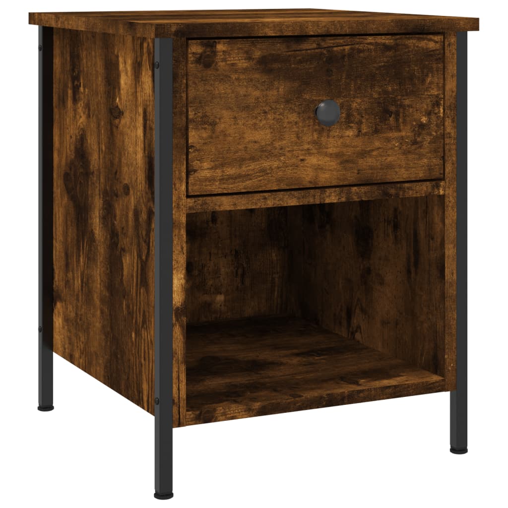 Bedside Cabinet Smoked Oak 40x42x50 cm Engineered Wood
