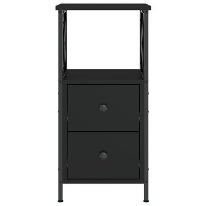 Bedside Cabinet Black 34x35.5x70 cm Engineered Wood