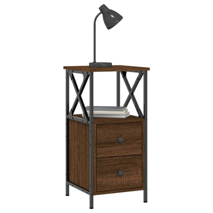 Bedside Cabinet Brown Oak 34x35.5x70 cm Engineered Wood