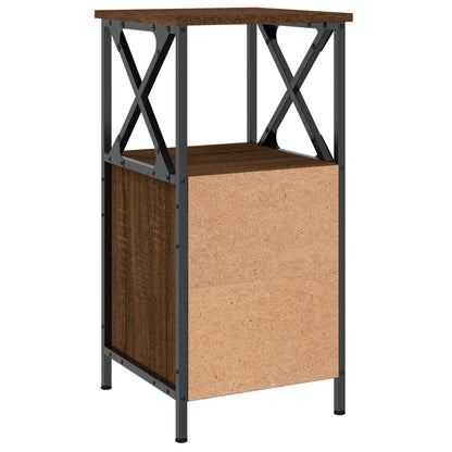 Bedside Cabinet Brown Oak 34x35.5x70 cm Engineered Wood