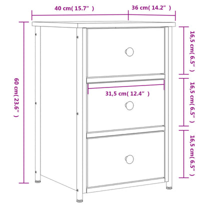 Bedside Cabinet Sonoma Oak 40x36x60 cm Engineered Wood