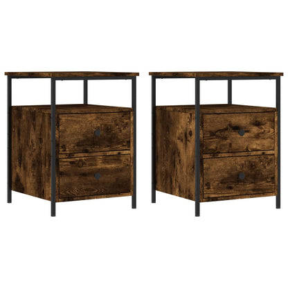 Bedside Cabinets 2 pcs Smoked Oak 44x45x60 cm Engineered Wood