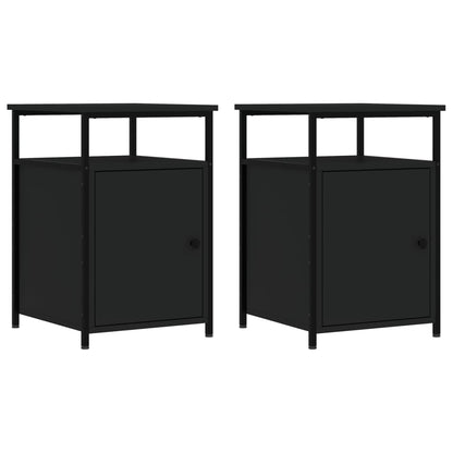 Bedside Cabinets 2 pcs Black 40x42x60 cm Engineered Wood
