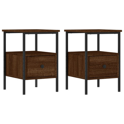 Bedside Cabinets 2 pcs Brown Oak 34x36x50 cm Engineered Wood