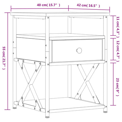 Bedside Cabinet Sonoma Oak 40x42x55 cm Engineered Wood