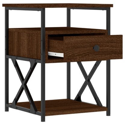 Bedside Cabinet Brown Oak 40x42x55 cm Engineered Wood