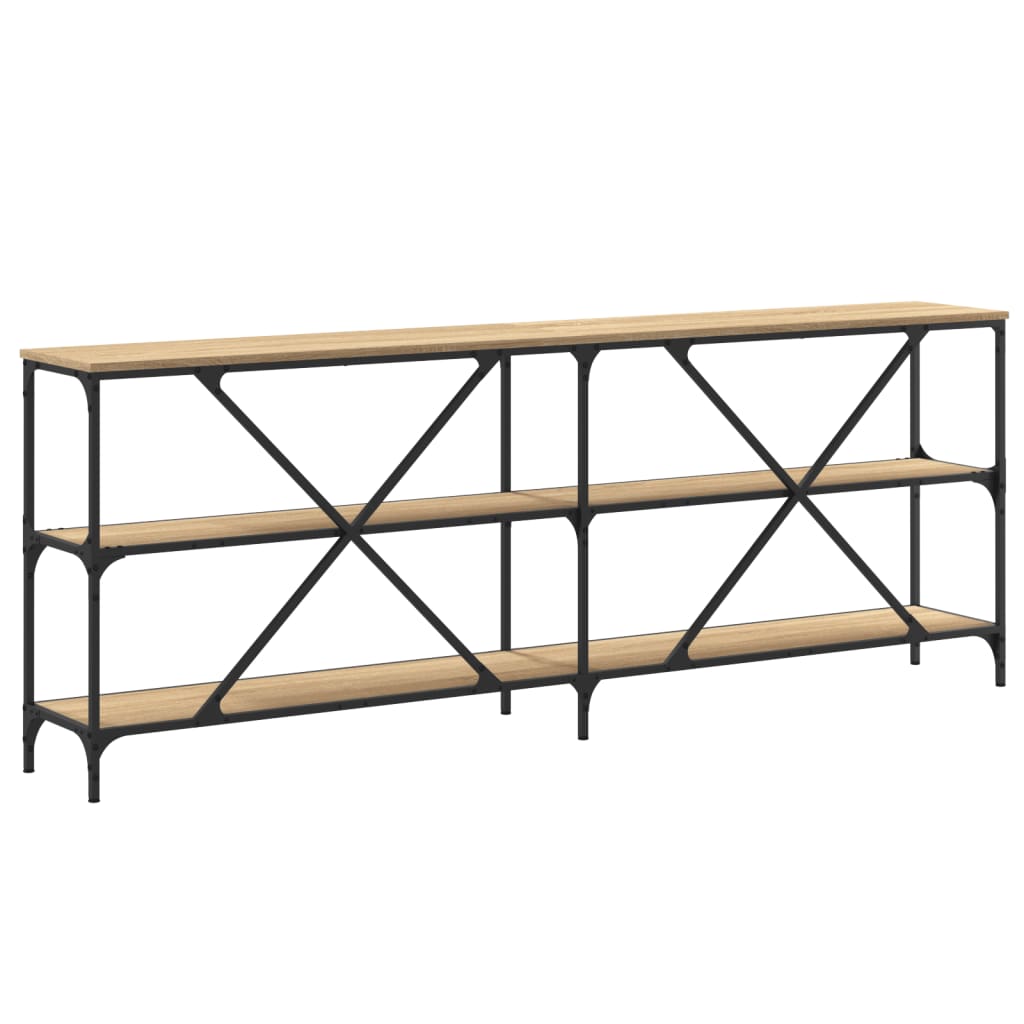 Console Table Sonoma Oak 200x30x75 cm Engineered Wood and Iron