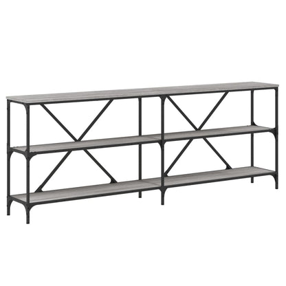Console Table Grey Sonoma 200x30x75 cm Engineered Wood and Iron