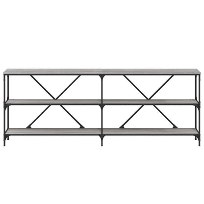 Console Table Grey Sonoma 200x30x75 cm Engineered Wood and Iron