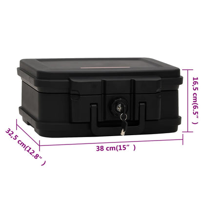 Safe Box Black 38x32.5x16.5 cm