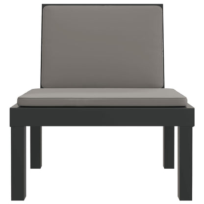 6 Piece Garden Lounge Set with Cushions Anthracite PP