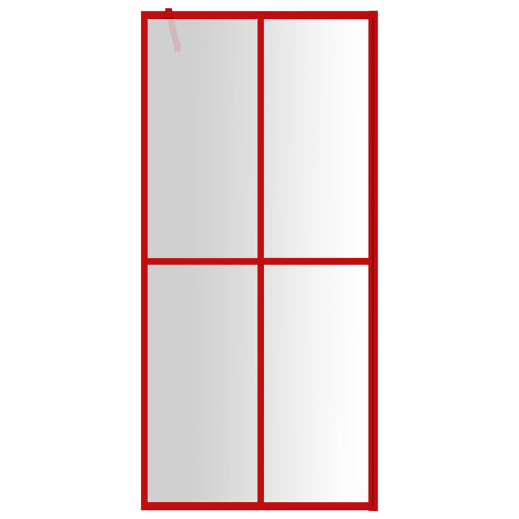 Walk-in Shower Wall with Clear ESG Glass Red 100x195 cm