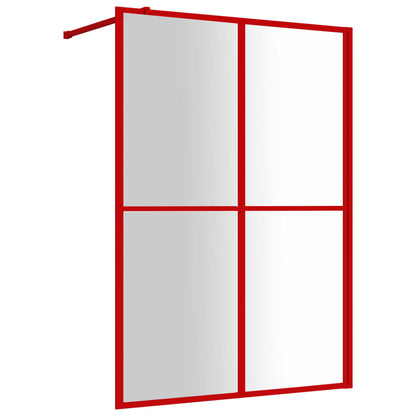 Walk-in Shower Wall with Clear ESG Glass Red 140x195 cm