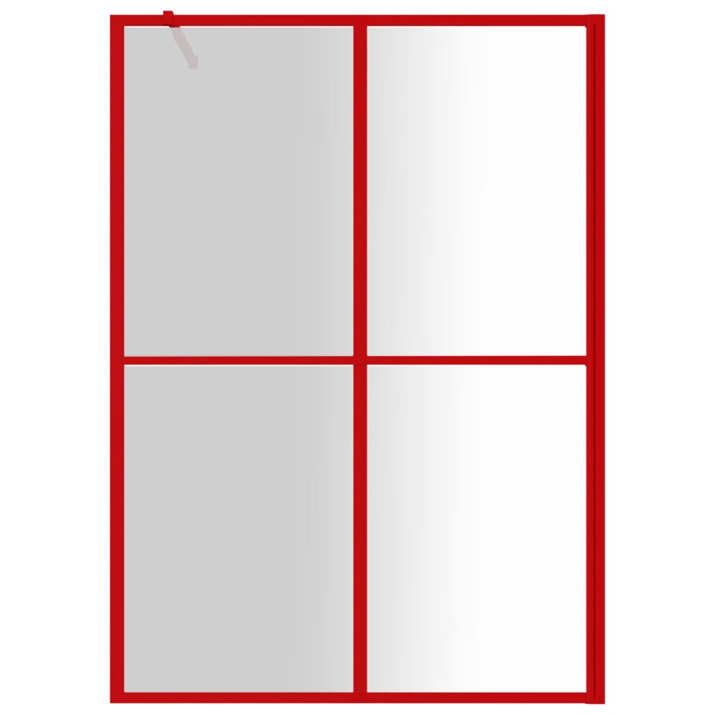 Walk-in Shower Wall with Clear ESG Glass Red 140x195 cm