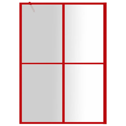 Walk-in Shower Wall with Clear ESG Glass Red 140x195 cm