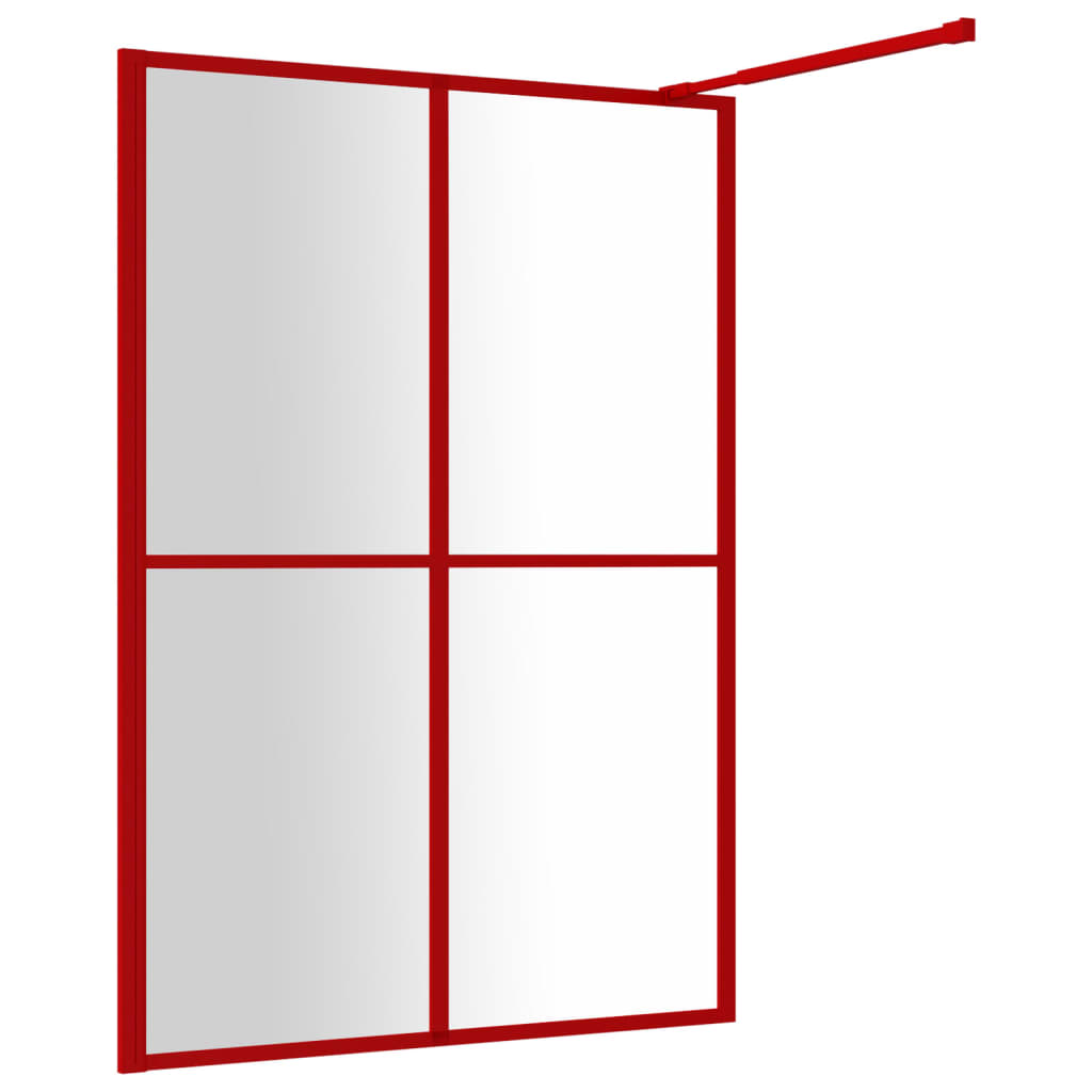 Walk-in Shower Wall with Clear ESG Glass Red 140x195 cm