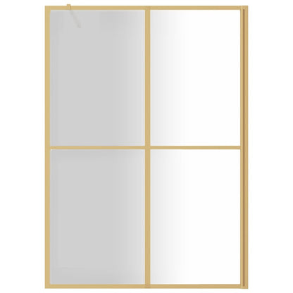 Walk-in Shower Wall with Clear ESG Glass Gold 140x195 cm