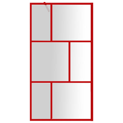 Walk-in Shower Wall with Clear ESG Glass Red 115x195 cm