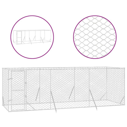 Outdoor Dog Kennel Silver 6x2x2 m Galvanised Steel