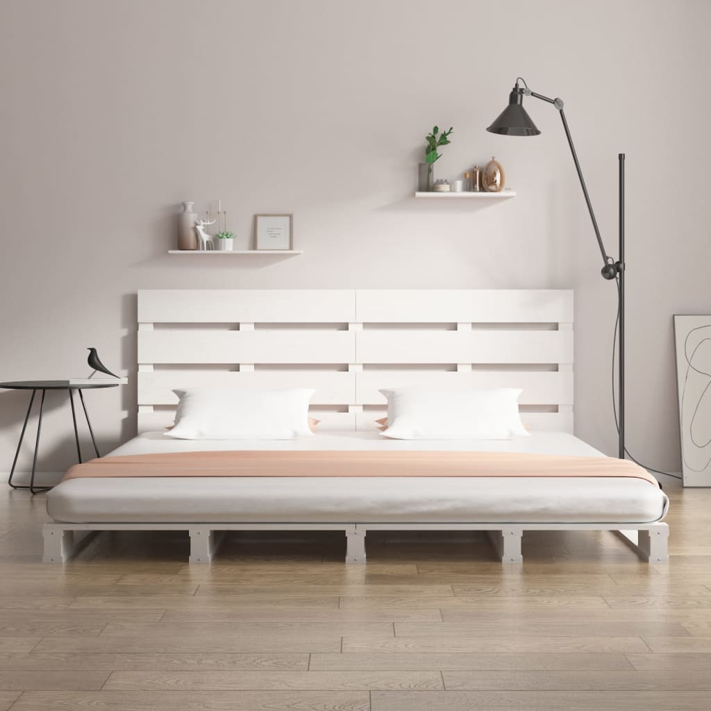 Bed Frame without Mattress White Solid Wood Pine Small Double
