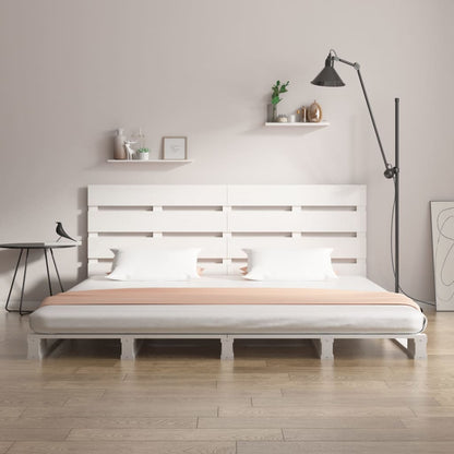 Bed Frame without Mattress White Solid Wood Pine Small Double