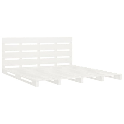 Bed Frame without Mattress White Solid Wood Pine Small Double