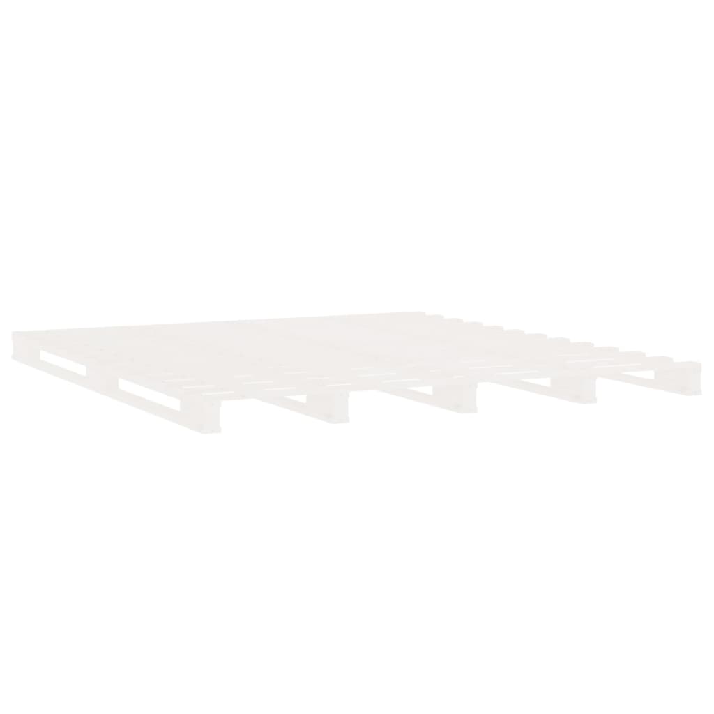 Bed Frame without Mattress White Solid Wood Pine Small Double