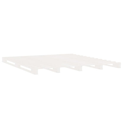 Bed Frame without Mattress White Solid Wood Pine Small Double