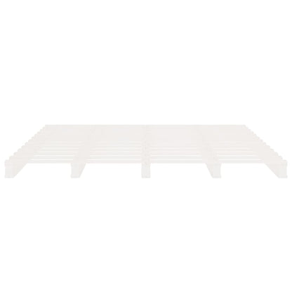 Bed Frame without Mattress White Solid Wood Pine Small Double
