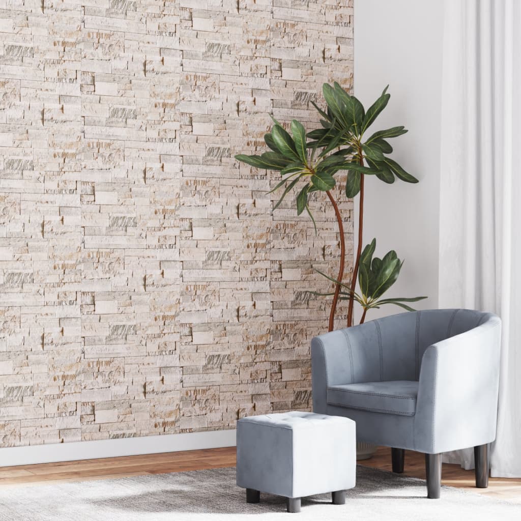 Wallpaper 3D Stone Look Grey and Beige 10x0.53 m Non-woven