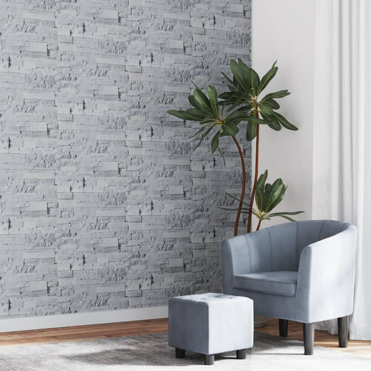 Wallpaper 3D Stone Look Light Grey 10x0.53 m Non-woven