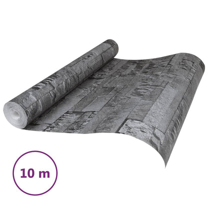 Wallpaper 3D Stone Look Black 10x0.53 m Non-woven